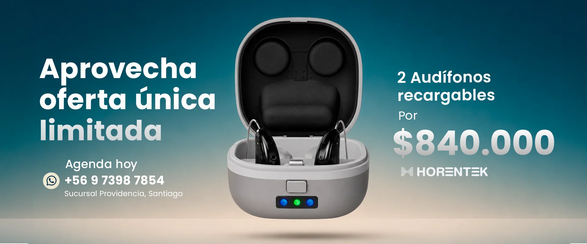 Oferta limitada de dos audífonos Horentek recargables